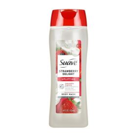 Suave Strawberry Delight Uplifting Body Wash, with Glycerin & Vitamin E, 18 oz