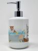 NEW Red and White Pit Bull Terrier Ceramic Soap Dispenser Hand Soap Dispenser Pump Bottles for Bathroom Kitchen
