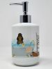 Black Tan Cocker Spaniel in Bathtub Ceramic Soap Dispenser Hand Soap Dispenser Pump Bottles for Bathroom Kitchen