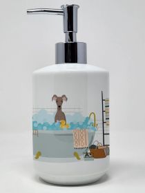 Fawn Italian Greyhound Ceramic Soap Dispenser Hand Soap Dispenser Pump Bottles for Bathroom Kitchen, Empty Refillable Liquid Soap Container