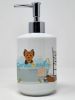 Black and Tan Puppy Cut Yorkshire Terrier Ceramic Soap Dispenser Hand Soap Dispenser Pump Bottles for Bathroom Kitchen