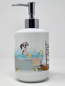 Harlequin Great Dane Ceramic Soap Dispenser Hand Soap Dispenser Pump Bottles for Bathroom Kitchen, Empty Refillable Liquid Soap Container