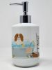 Cavalier Spaniel in Bathtub Ceramic Soap Dispenser Hand Soap Dispenser Pump Bottles for Bathroom Kitchen, Empty Refillable Liquid Soap Container