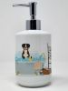 Entlebucher in Bathtub Ceramic Soap Dispenser Hand Soap Dispenser Pump Bottles for Bathroom Kitchen, Empty Refillable Liquid Soap Container