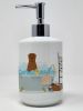Dogue de Bourdeaux in Bathtub Ceramic Soap Dispenser Hand Soap Dispenser Pump Bottles for Bathroom Kitchen, Empty Refillable Liquid Soap Container