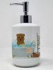 Tan Glen of Imal in Bathtub Ceramic Soap Dispenser Hand Soap Dispenser Pump Bottles for Bathroom Kitchen, Empty Refillable Liquid Soap Container