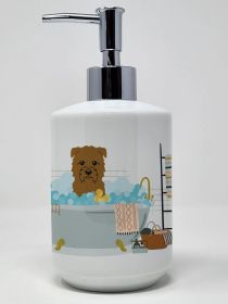 Tan Glen of Imal in Bathtub Ceramic Soap Dispenser Hand Soap Dispenser Pump Bottles for Bathroom Kitchen, Empty Refillable Liquid Soap Container