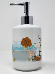 Ruby Cavalier Spaniel Ceramic Soap Dispenser Hand Soap Dispenser Pump Bottles for Bathroom Kitchen, Empty Refillable Liquid Soap Container