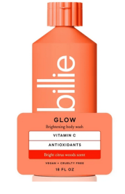 Billie Glow Brightening Womens Body Wash, 18 fl oz, Bright Citrus Woods Scent, Vegan, Cruelty Free