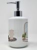 Black and White Border Collie Ceramic Soap Dispenser Hand Soap Dispenser Pump Bottles for Bathroom Kitchen, Empty Refillable Liquid Soap Container