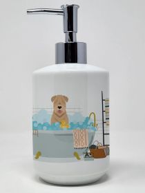 Red Wheaten Terrier Ceramic Soap Dispenser Hand Soap Dispenser Pump Bottles for Bathroom Kitchen, Empty Refillable Liquid Soap Container
