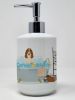 Russian Spaniel in Bathtub Ceramic Soap Dispenser Hand Soap Dispenser Pump Bottles for Bathroom Kitchen, Empty Refillable Liquid Soap Container