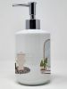 Toy Cream Poodle Ceramic Soap Dispenser Hand Soap Dispenser Pump Bottles for Bathroom Kitchen, Empty Refillable Liquid Soap Container