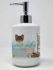 Longhaired Black and Tan Chihuahua Ceramic Soap Dispenser Hand Soap Dispenser Pump Bottles for Bathroom Kitchen