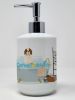 Saint Bernard in Bathtub Ceramic Soap Dispenser Hand Soap Dispenser Pump Bottles for Bathroom Kitchen, Empty Refillable Liquid Soap Container