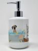 Fawn Great Dane Ceramic Soap Dispenser Hand Soap Dispenser Pump Bottles for Bathroom Kitchen, Empty Refillable Liquid Soap Container