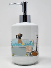 Fawn Great Dane Ceramic Soap Dispenser Hand Soap Dispenser Pump Bottles for Bathroom Kitchen, Empty Refillable Liquid Soap Container