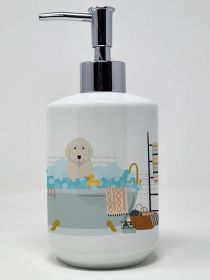Great Pyrenees Ceramic Soap Dispenser Hand Soap Dispenser Pump Bottles for Bathroom Kitchen, Empty Refillable Liquid Soap Container