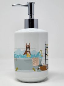 Red Fawn Boxer Ceramic Soap Dispenser Hand Soap Dispenser Pump Bottles for Bathroom Kitchen, Empty Refillable Liquid Soap Container