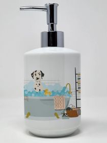 Dalmatian Ceramic Soap Dispenser Hand Soap Dispenser Pump Bottles for Bathroom Kitchen, Empty Refillable Liquid Soap Container
