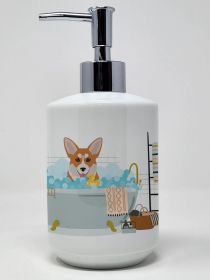 Red Pembroke Corgi Ceramic Soap Dispenser Hand Soap Dispenser Pump Bottles for Bathroom Kitchen, Empty Refillable Liquid Soap Container