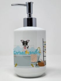 Black White Smooth Jack Russell Terrier Ceramic Soap Dispenser Hand Soap Dispenser Pump Bottles for Bathroom Kitchen