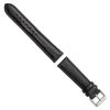DeBeer 16mm Black Teju Liz Grain Leather with Silver-tone Buckle 7.5 inch Watch Band