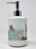 NEW Fawn Pit Bull Terrier Ceramic Soap Dispenser Hand Soap Dispenser Pump Bottles for Bathroom Kitchen, Empty Refillable Liquid Soap Container