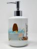 Caucasian Shepherd Dog in Bathtub Ceramic Soap Dispenser Hand Soap Dispenser Pump Bottles for Bathroom Kitchen, Empty Refillable Liquid Soap Container