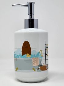 Caucasian Shepherd Dog in Bathtub Ceramic Soap Dispenser Hand Soap Dispenser Pump Bottles for Bathroom Kitchen, Empty Refillable Liquid Soap Container