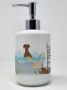Natural Ear Red and Tan Doberman Pinscher Ceramic Soap Dispenser Hand Soap Dispenser Pump Bottles for Bathroom Kitchen