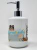 Blue Merle Sheltie Ceramic Soap Dispenser Hand Soap Dispenser Pump Bottles for Bathroom Kitchen, Empty Refillable Liquid Soap Container