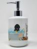 Black Newfoundland Ceramic Soap Dispenser Hand Soap Dispenser Pump Bottles for Bathroom Kitchen, Empty Refillable Liquid Soap Container