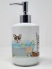 Brindle Cardigan Corgi Ceramic Soap Dispenser Hand Soap Dispenser Pump Bottles for Bathroom Kitchen, Empty Refillable Liquid Soap Container